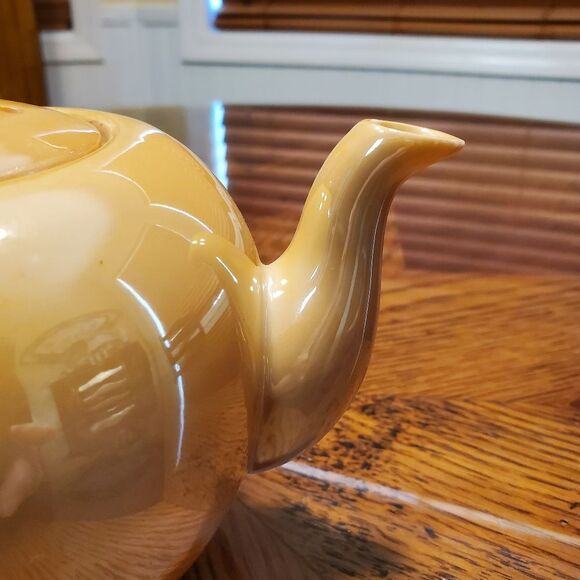 Butterscotch Peach Orange Lusterware Glazed Elite Japan Teapot - Picture 12 of 12